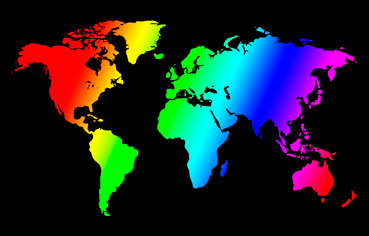 Map of the world in the gay colors